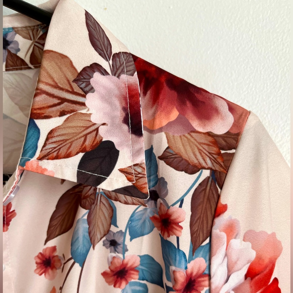 Floral print Midi shirt dress size xl